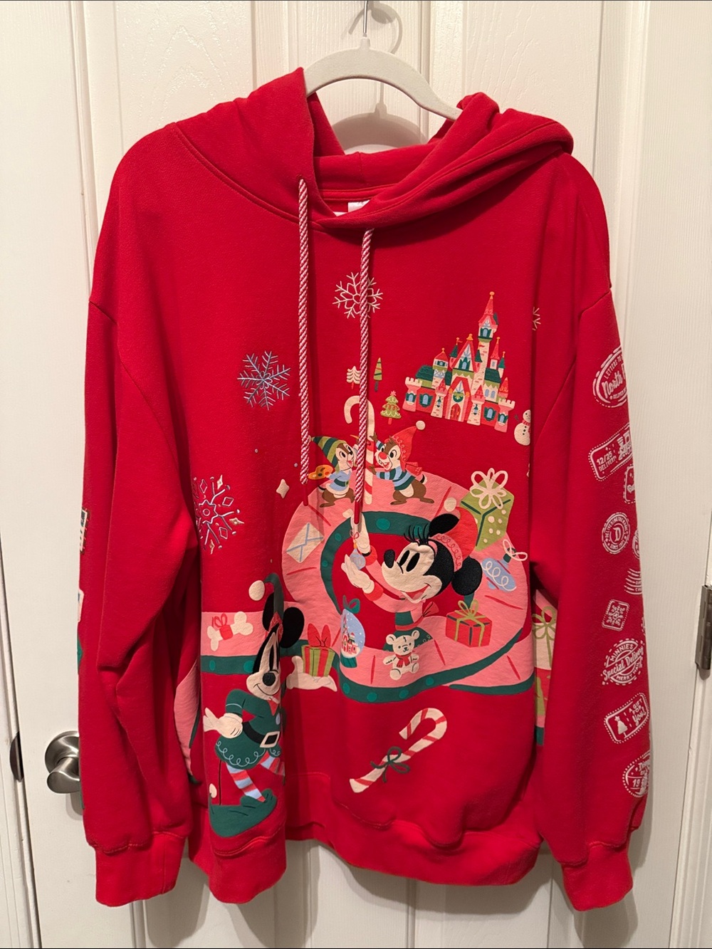 Disneyland Parks 2024 Red Holiday Mickey & Friends Pullover Hoodie